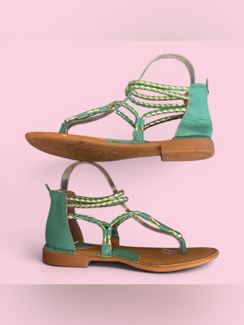 B.O.C. Sedge Gladiator Sandal Emerald green braided straps Zip Up
Size 8 - Picture 14 of 14